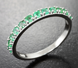 Стильное серебряное кольцо с изумрудами высокой чистоты Серебро 925