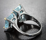 Серебряное кольцо с аквамаринами 8,7 карата Серебро 925