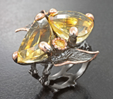 Серебряное кольцо с цитринами 25 карат Серебро 925