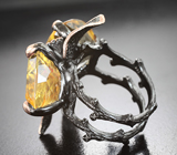 Серебряное кольцо с цитринами 25 карат Серебро 925