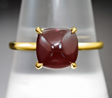 Золотое кольцо с насыщенным рубином 4,58 карата