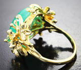 Кольцо с уральским изумрудом 11,97 карата и бриллиантами Золото