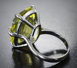 Серебряное кольцо с лимонным цитрином авторской огранки 17,14 карата и диопсидами Серебро 925