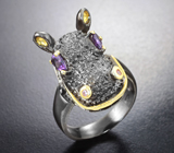 Серебряное кольцо с аметистами Серебро 925