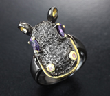 Серебряное кольцо с аметистами Серебро 925