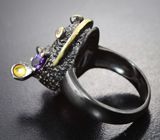 Серебряное кольцо с аметистами Серебро 925