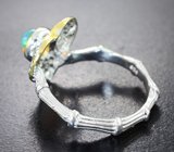 Серебряное кольцо с кристаллическим эфиопским опалом 0,49 карата Серебро 925