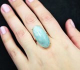 Золотое кольцо с крупным зональным аквамарином 25,85 карата