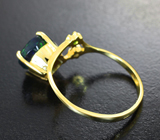 Золотое кольцо с ограненным черным опалом 1,8 карата, синим сапфиром и цаворитом Золото