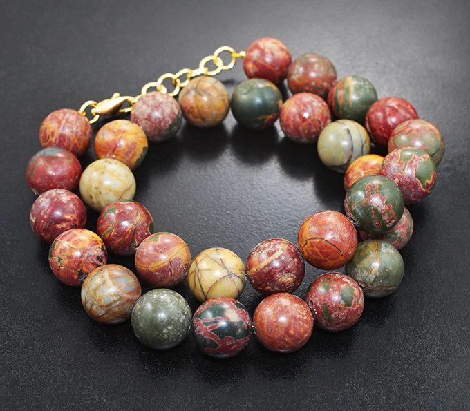 Массивное золотое колье со сферами яшмы «Пикассо» купить в интернет ...