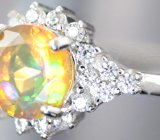 Чудесное серебряное кольцо с ограненым эфиопским опалом
