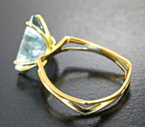 Золотое кольцо с аквамарином редкой формы 3,89 карата Золото