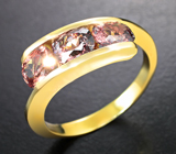 Золотое кольцо с гранатами высокой чистоты со сменой цвета 2,37 карата Золото