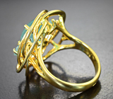 Эксклюзив! Золотое кольцо с параиба турмалинами 4,06 карата и бриллиантами Золото