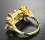 Золотое кольцо с чистейшим диаспором редкой огранки 5,37 карата и бриллиантами Золото