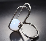 Серебряное кольцо c мобильной сферой халцедона 12,07 карата и полихромной шпинелью Серебро 925