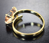 Золотое кольцо с чистейшим персиковым морганитом 2,37 карата Золото