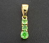 Кулон с уральскими демантоидами 0,95 карата