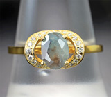 Золотое кольцо с уральским александритом 1,07 карата и бриллиантами Золото