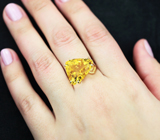 Золотое кольцо с чистейшим цитрином 16,16 карата Золото