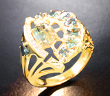 Эксклюзив! Крупное золотое кольцо с неповторимой подборкой уральских александритов высоких характеристик 2,68 карата и бриллиантами Золото