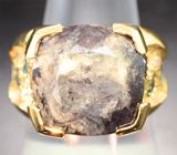 Эксклюзив! Массивное золотое кольцо с огромным уральским александритом 17,75 карата и бриллиантами Золото