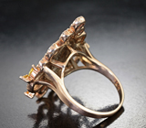 Ажурное cеребряное кольцо с желтыми сапфирами Серебро 925