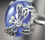 Изысканное cеребряное кольцо с крупным танзанитом Серебро 925