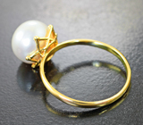 Золотое кольцо с морской жемчужиной 6,01 карата Золото