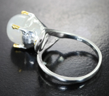 Серебряное кольцо с лунным камнем 4,39 карата и голубым топазом Серебро 925