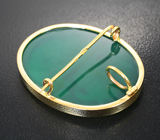 Золотая брошь/кулон с агатовой камеей на хризопразе 23,61 карата Золото