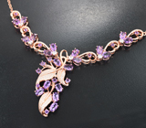Изысканное серебряное колье с аметистами Серебро 925