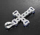 Замечательный серебряный кулон-крест с танзанитами Серебро 925