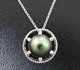 Серебряное колье с цветным жемчугом Серебро 925