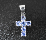 Симпатичный серебряный кулон с танзанитами Серебро 925