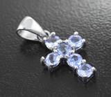 Симпатичный серебряный кулон с танзанитами Серебро 925