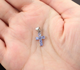 Симпатичный серебряный кулон с танзанитами Серебро 925