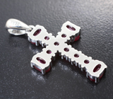 Серебряный кулон-крест с рубинами Серебро 925