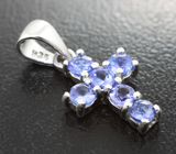 Симпатичный серебряный кулон с танзанитами Серебро 925