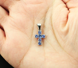 Симпатичный серебряный кулон с танзанитами Серебро 925