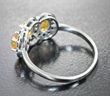 Замечательное серебряное кольцо сяркими эфиопскими опалами и черными шпинелями Серебро 925