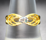 Золотое кольцо с уральским александритом морской волны 0,31 карата Золото