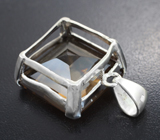 Стильный серебряный кулон с дымчатым кварцем Серебро 925