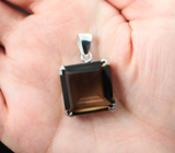 Стильный серебряный кулон с дымчатым кварцем Серебро 925