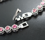Романтичный серебряный браслет с розовыми турмалинами Серебро 925