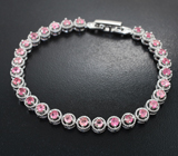Романтичный серебряный браслет с розовыми турмалинами Серебро 925