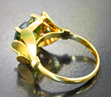 Кольцо со сфеном топового цвета и высокой дисперсии 4 карата Золото