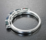 Стильное серебряное кольцо с ограненными черными опалами Серебро 925