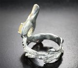 Серебряное кольцо с кристаллическим эфиопским опалом и альмандинами гранатами Серебро 925