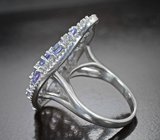 Великолепное серебряное кольцо с танзанитами